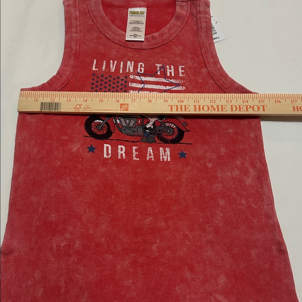 Peanuts Red Tank Top with Snoopy Graphic Cotton S, M  NWT - Picture 3 of 6